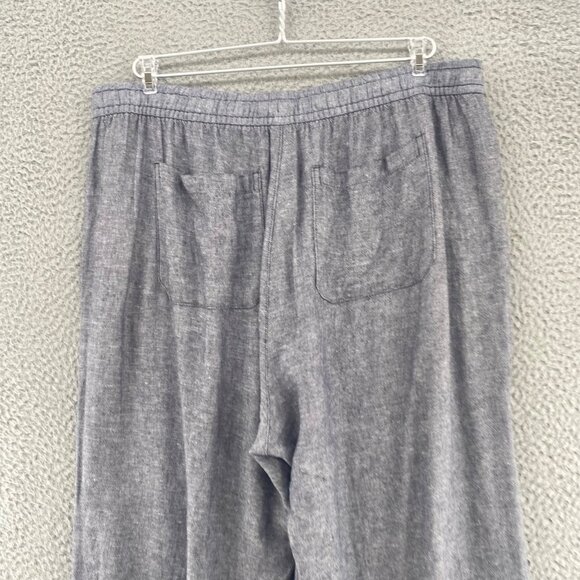 Old Navy Pants Womens Large Navy Linen Blend Pull On Wide Leg Pockets Everyday - Picture 4 of 13